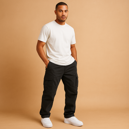 Adrian | Men's Black Cargo Pants with Multiple Pockets for Comfort and Functionality 0
