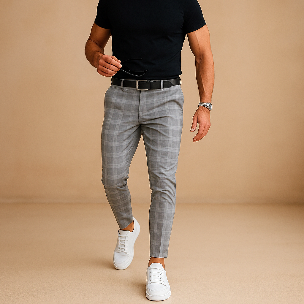 Adrian | Relaxed Fit Men's Casual Plaid Trousers for Year-Round Comfort 0