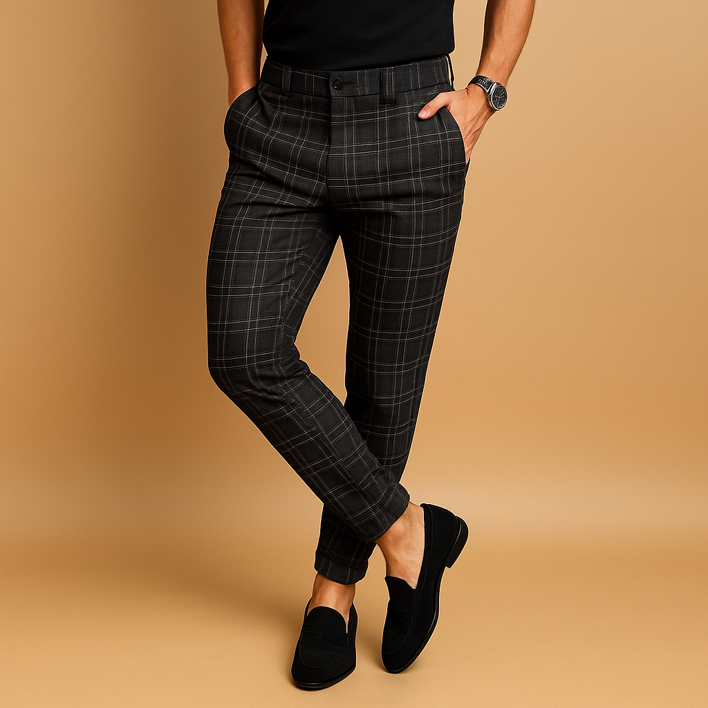 Adrian | Relaxed Fit Men's Casual Plaid Trousers for Year-Round Comfort 1