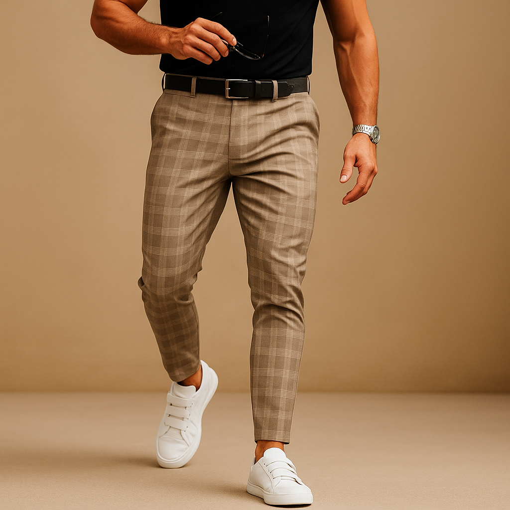 Adrian | Relaxed Fit Men's Casual Plaid Trousers for Year-Round Comfort 2