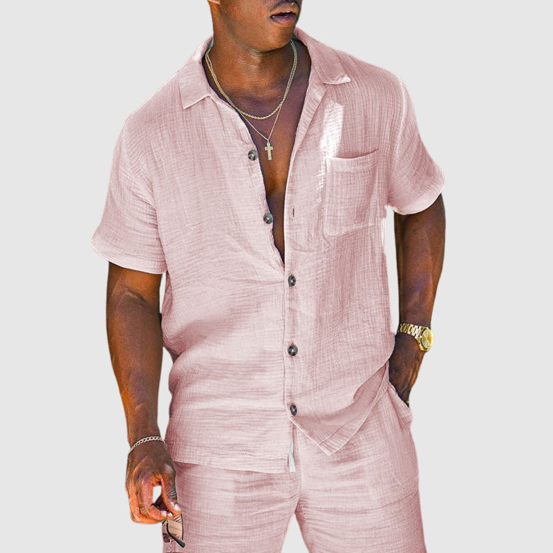 Alan - Men’s Two-Piece Textured Cotton Set