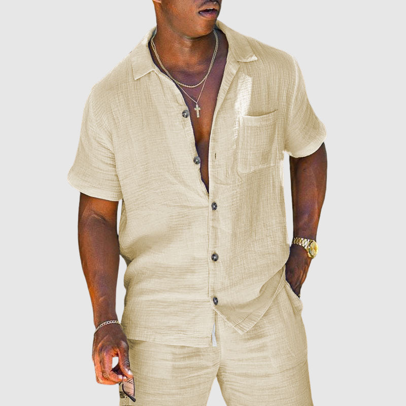 Alan - Men’s Two-Piece Textured Cotton Set