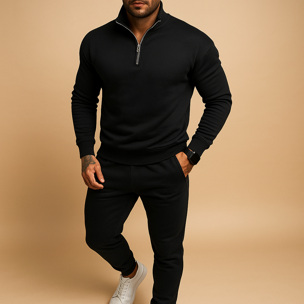 Damien | Men's Hoodie Set with Half-Zip Sweatshirt and Jogger Pants 2