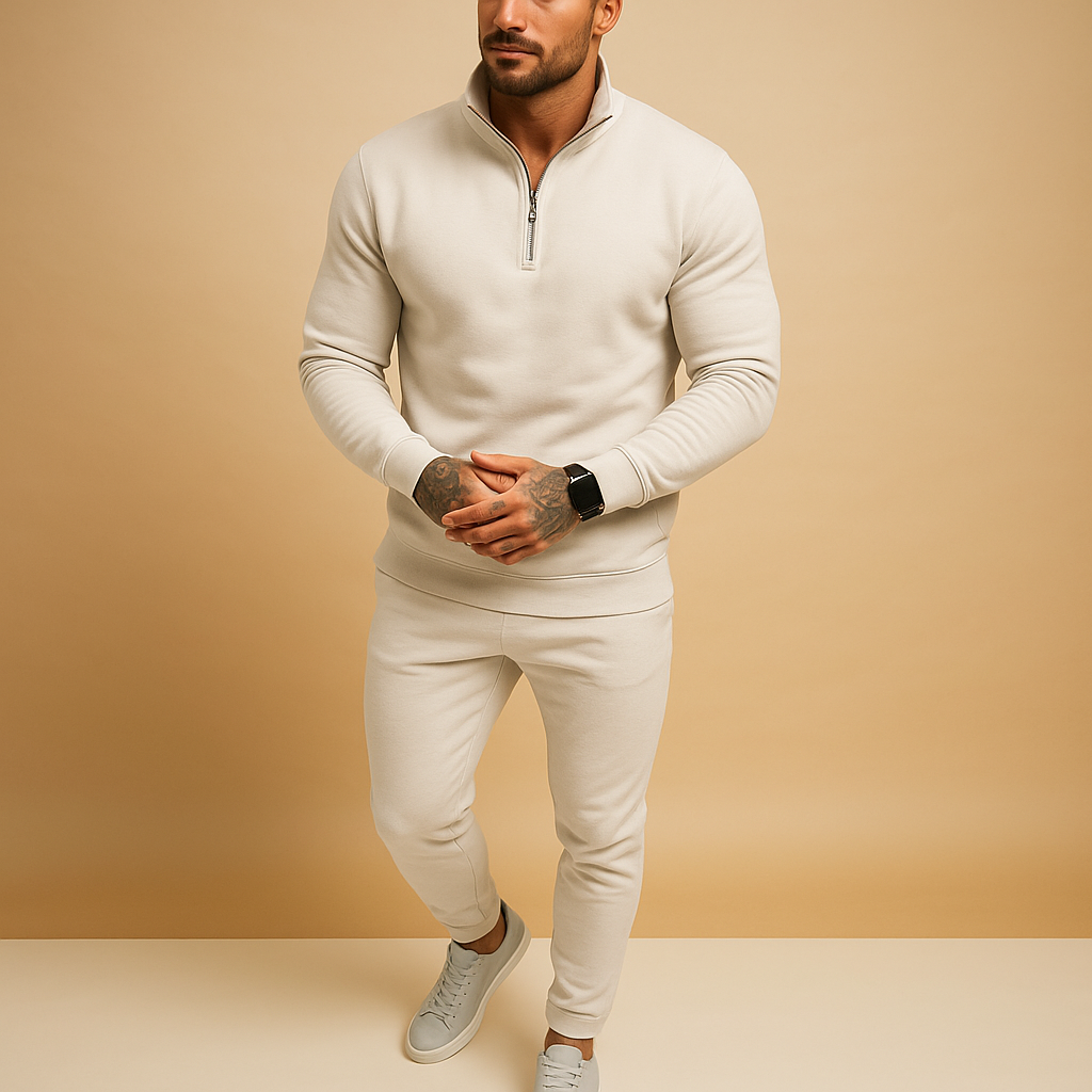 Damien | Men's Hoodie Set with Half-Zip Sweatshirt and Jogger Pants 3