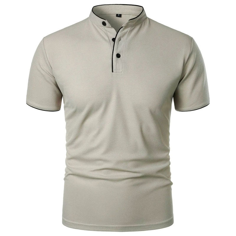 Roberto Russo Stand Collar T-Shirt with Contrast Trim