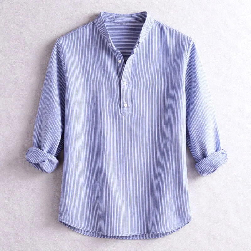 Roberto Russo Striped Henley Shirt