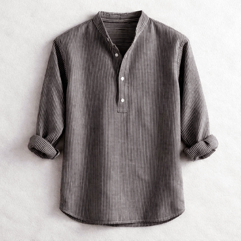 Roberto Russo Striped Henley Shirt