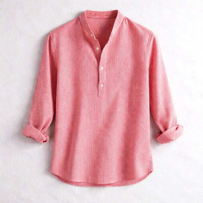 Roberto Russo Striped Henley Shirt