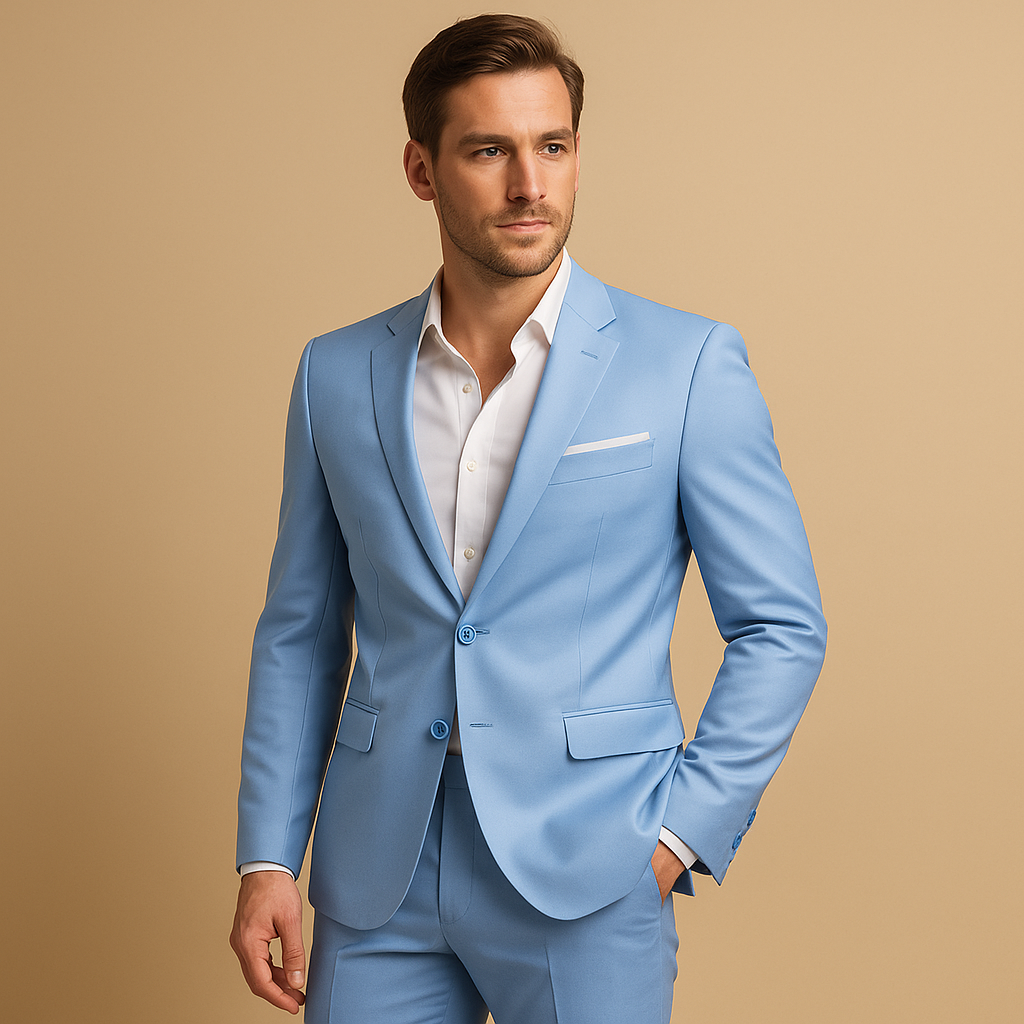 Victor Slim Fit Men's Suit - Blazer and Trousers for Weddings, Groomsmen, and Formal Events 2