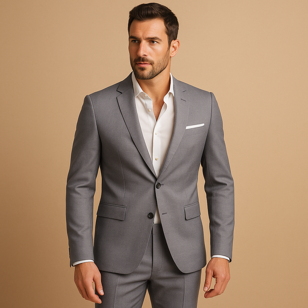 Victor Slim Fit Men's Suit - Blazer and Trousers for Weddings, Groomsmen, and Formal Events 4